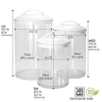 Reston Lloyd Calypso Basics Assorted Sizes Air-Tight Acrylic Storage Canisters