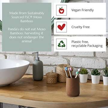 Wild & Stone Organic Baby Bamboo Toothbrushes | 4 Pack | Soft Bristles | 100% Compostable Handle | BPA Free | Vegan Baby Toothbrushes (Multicolour)