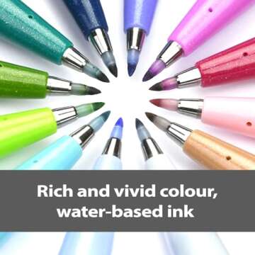 Pentel Brush Sign Pen Pastel colors SES15C - Brush Nib - Fibre Tip