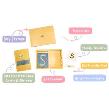 Montessori Sand Tray for Kids 3 4 5 6 Years Old Sand Writing Tray Learning Sensory Toy Educational A...