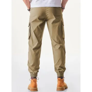 JMIERR Mens Joggers Stylish Elastic Waist Tapered Pants