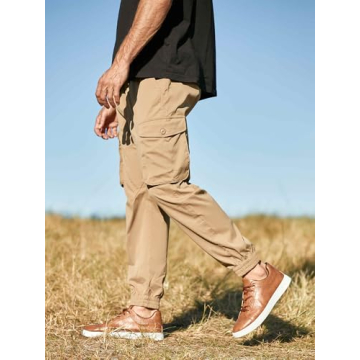 JMIERR Mens Joggers Stylish Elastic Waist Tapered Pants