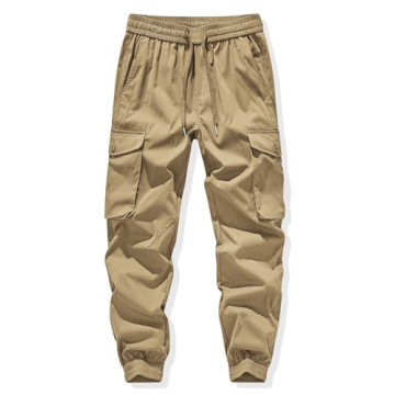 JMIERR Mens Joggers Stylish Elastic Waist Tapered Pants