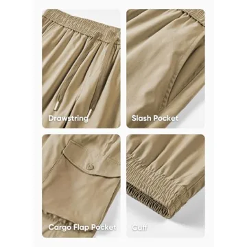 JMIERR Mens Joggers Stylish Elastic Waist Tapered Pants