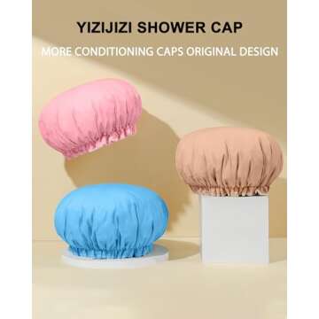 YIZIJIZI Waterproof Shower Cap for Women: All Hair Types