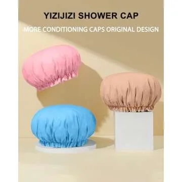 YIZIJIZI Waterproof Shower Cap for Women: All Hair Types