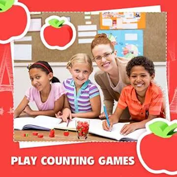 60pcs Mini Apple Erasers for Kids Bulk Classroom Welcome Back to School Gifts Classroom Counting Math Manipulatives Teacher Supplies Classroom Stationary Party Favors