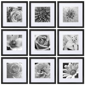 eletecpro 12x12 Picture Frames Set of 9 for Elegant Decor