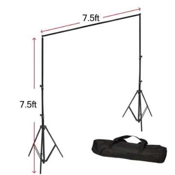 Limo Studio Photography Chroma key Studio Backdrop Lighting Kit Set, White Black Green Chroma key Muslin Backdrops, (2) Umbrella Reflector Studio Lighting, Backdrop Support Stand with Carry Bag, AGG797V2