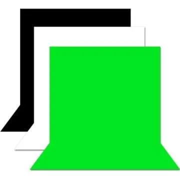 Limo Studio Photography Chroma key Studio Backdrop Lighting Kit Set, White Black Green Chroma key Muslin Backdrops, (2) Umbrella Reflector Studio Lighting, Backdrop Support Stand with Carry Bag, AGG797V2