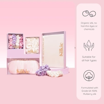 SILKIE Mulberry Silk Scrunchies Set - No Damage Hair Ties