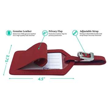 Monogrammed Red Leather RFID Passport Wallet & Tags