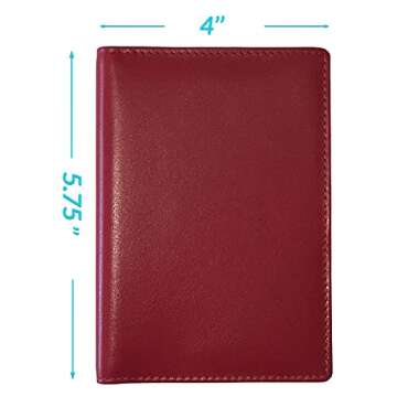 Monogrammed Red Leather RFID Passport Wallet & Tags