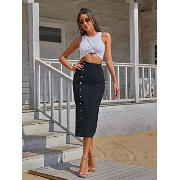 SweatyRocks High Rise Denim Skirt for Chic Fall Styles