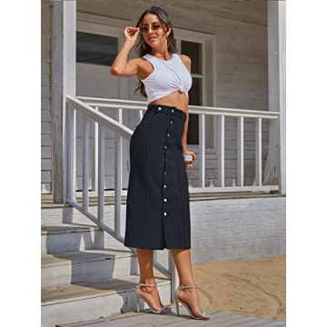 SweatyRocks High Rise Denim Skirt for Chic Fall Styles