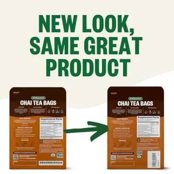 FGO Organic Chai Tea, 100 Count, Eco-Conscious Tea Bags, Resealable Bag, Packaging May Vary