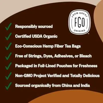FGO Organic Chai Tea, 100 Count Eco-Conscious Bags