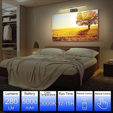 FUNCHDAY 20" Battery Picture Light with Remote Control