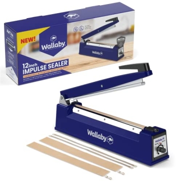 Wallaby Impulse Sealer - 12 inch - Manual Heat Sealer Machine for Mylar Bags - Heavy Duty for Strong...