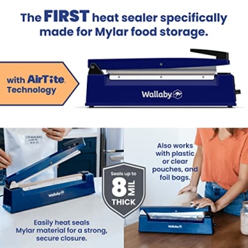 Wallaby 12 Inch Impulse Sealer for Mylar Bags - Heavy Duty Sealing