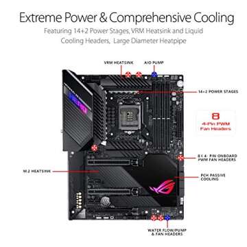 ASUS ROG Maximus XII Hero Z490 (WiFi 6) LGA 1200 (Intel 10th Gen) ATX Gaming Motherboard, 14+2 Power Stages, DDR4 4800+, 5Gbps LAN, Intel LAN