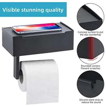 Stylish Toilet Paper Holder with Wipe Dispenser for Bathrooms