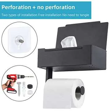 Stylish Toilet Paper Holder with Wipe Dispenser for Bathrooms