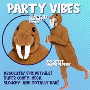 Funziez! Adult Onesie Halloween Costume - Animal and Sea Creature - Plush One Piece Cosplay Suit for...