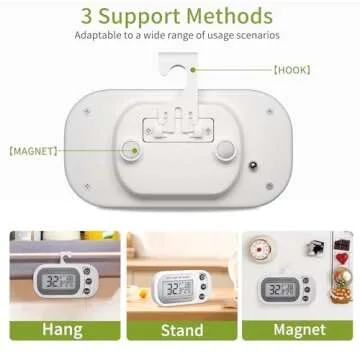 FAHZON Digital Frigerator Thermometer 2 Pack, Waterproof Fridge and Freezer Thermometer, Thermometer Refrigerator with Large LCD Screen, Stand and Magnetic Back, for Room,Kitchen, White