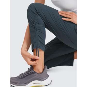 CRZ YOGA Womens Casual 7/8 Pants 27" - Lightweight Workout Outdoor Athletic Track Travel Lounge Joggers Pockets Melanite X-Small