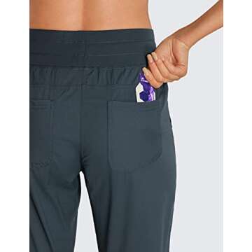 CRZ YOGA Womens Casual 7/8 Pants 27" - Lightweight Workout Outdoor Athletic Track Travel Lounge Joggers Pockets Melanite X-Small