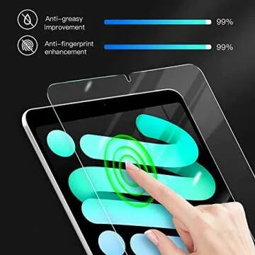 [2 Pack] Benazcap Screen Protector for iPad Mini 6 8.3" 2021, iPad Mini 6 Screen Protector Anti-Scratch/High Definition/9H Tempered Glass for iPad Mini 6th Generation Screen Protector, Clear