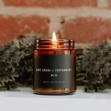 Hot Cocoa and Peppermint Candle for Cozy Holidays