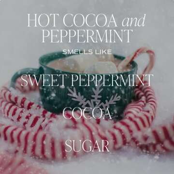 Sweet Water Decor Hot Cocoa + Peppermint Soy Candle | Chocolate, Peppermint, and Vanilla Holiday Scented Candles for Home | 9oz Amber Jar Candle, 40+ Hour Burn Time, Made in the USA