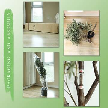 Dallisten Artificial Olive Tree 6.3ft (75.6'') Fake Realistic Silk Leaves Tall Faux House Plants, Decorative for Modern Living Room Office Housewarming Indoor Decor & Outdoor Garden (6.3FT)
