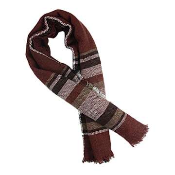 Century Star Stylish Plaid Scarf Oversized Cozy Shawl