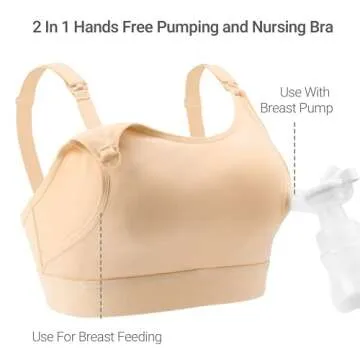 Momcozy Adjustable Breast-Pumps Holding and Nursing Bra - Hands Free Pumping Solution for Moms