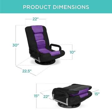 Best Choice Products Swivel Gaming Chair 360 Degree Multipurpose Floor Chair Rocker for TV, Reading,...