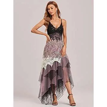 Ever-Pretty Women's V-Neck Sexy Party Dress Wedding Guest Dresses for Women Summer Dress Orchid US04