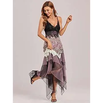 Ever-Pretty Women's V-Neck Sexy Party Dress Wedding Guest Dresses for Women Summer Dress Orchid US04