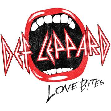 American Classics Def Leppard Rock Band Love Bites Mouth Ladies Short Sleeve Festival Cali Crop Top ...