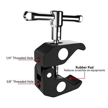 TOAZOE 11 Inch Adjustable Magic Arm & Super Clamp Set