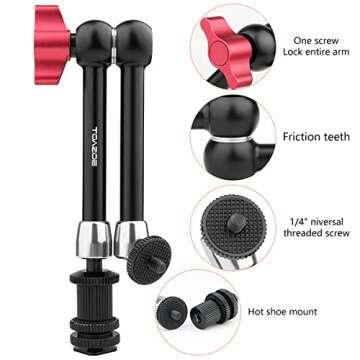 TOAZOE 11 Inch Adjustable Magic Arm & Super Clamp Set