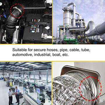 EesTeck 4Pcs 2.5" Stainless Steel Hose Clamps Adjustable