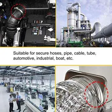 EesTeck 4Pcs 2.5" Stainless Steel Hose Clamps Adjustable