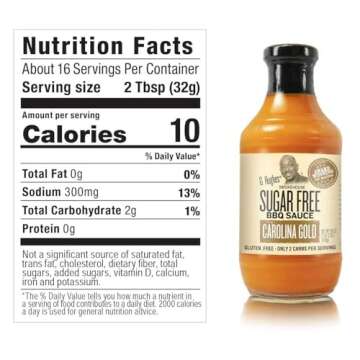 G Hughes Sugar Free BBQ Sauce Carolina Gold - 3 Pack with Wood Keychain