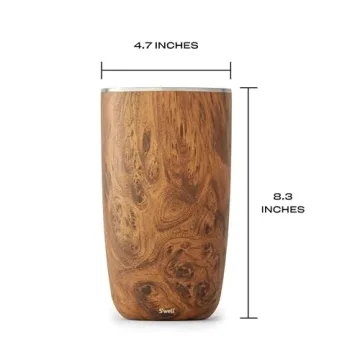 S'well 750ml Wine Chiller in Teakwood - Stylish & Insulated