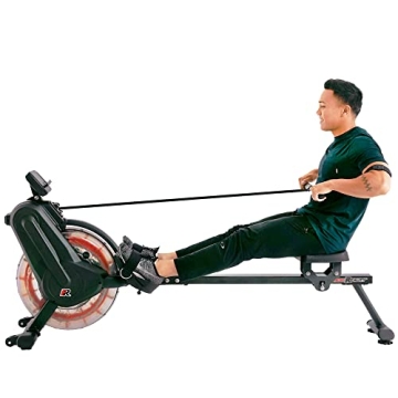 Fitness Reality Water Rowing Machine – 300lbs Capacity - Bluetooth 1 Year Free On Demand Classes -...