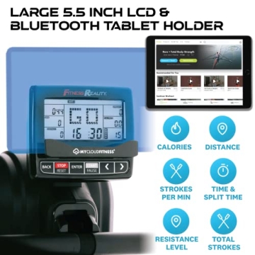 Fitness Reality Water Rowing Machine with Bluetooth & Classes