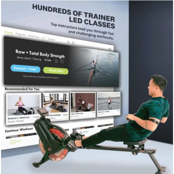 Fitness Reality Water Rowing Machine with Bluetooth & Classes